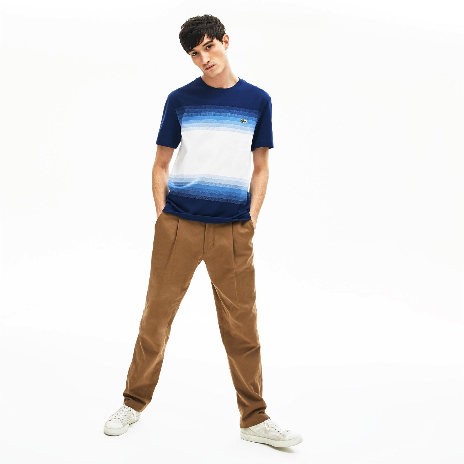 Lacoste mužský tričko Vyrobeno z bavlny piké s kulatým výstřihem Made İn France