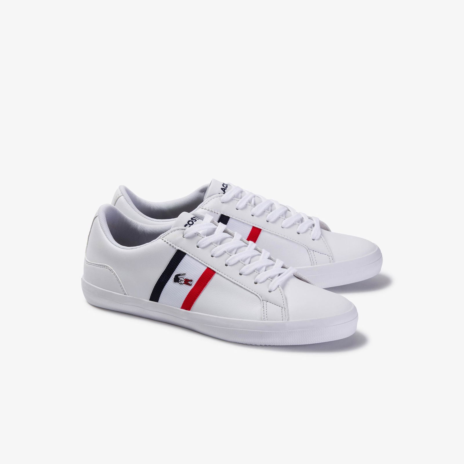 Lacoste Lerond Pánské tenisky s trikolorou, Kůže a syntetika