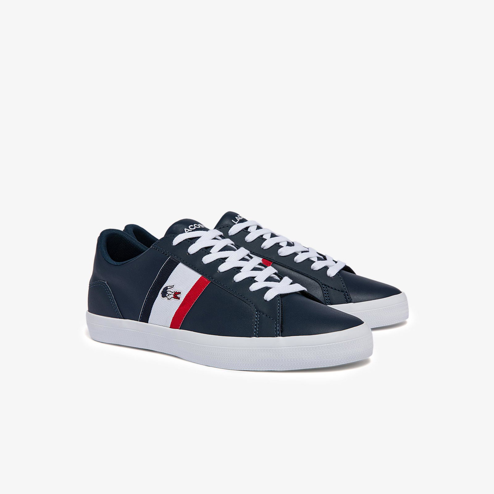 Lacoste Lerond Pánské kožené tenisky s trikolorou