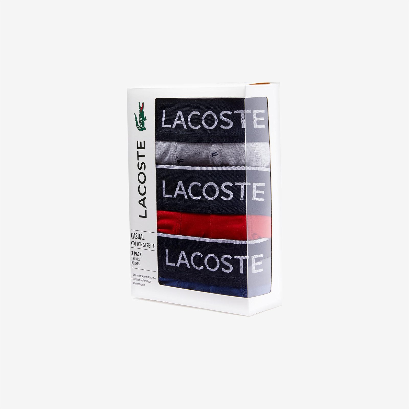 Lacoste balení 3 volných trenýrek s podpisem Lacoste