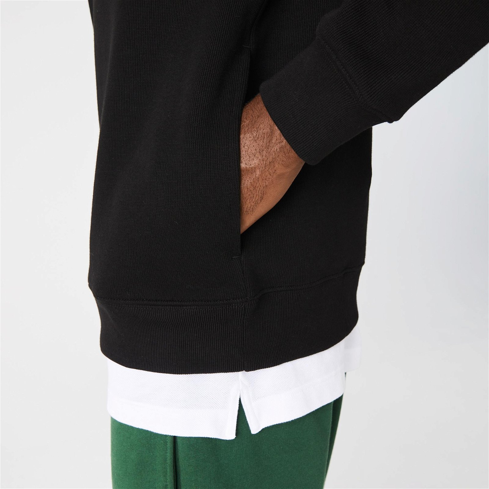 Lacoste pánský bavlněný svetr na zip se stojacím límcem